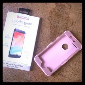 Rose Gold iPhone 8+ phone case + screen protector
